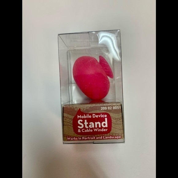 Pink Heart Mobile Phone Stand w/ Cable Winder - Picture 2 of 6